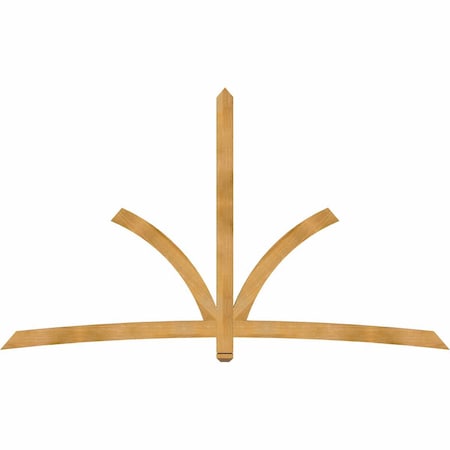 Ekena Millwork Davenport Rough Sawn Timber Gable Bracket, Western Red Cedar, 108"W x 63"H x 2"D x 4"F, 14/12 Pitch GBW108X63X0204DAV00RWR